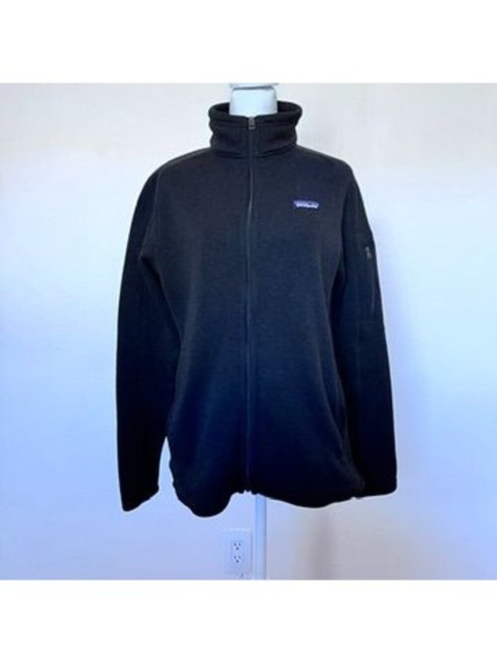 Patagonia Womens L Full-Zip Jacket Black Fleece High Collar Granola Outdoors - Picture 2 of 16